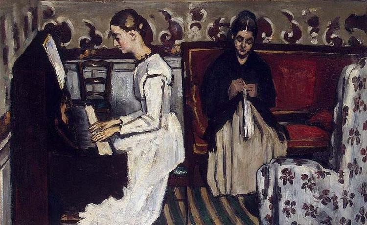 Paul Cezanne Madchen am Klavier oil painting picture